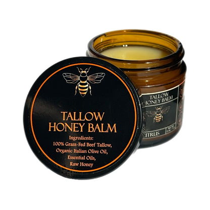 Organic Grass-Fed Beef Tallow Balm with Raw Honey